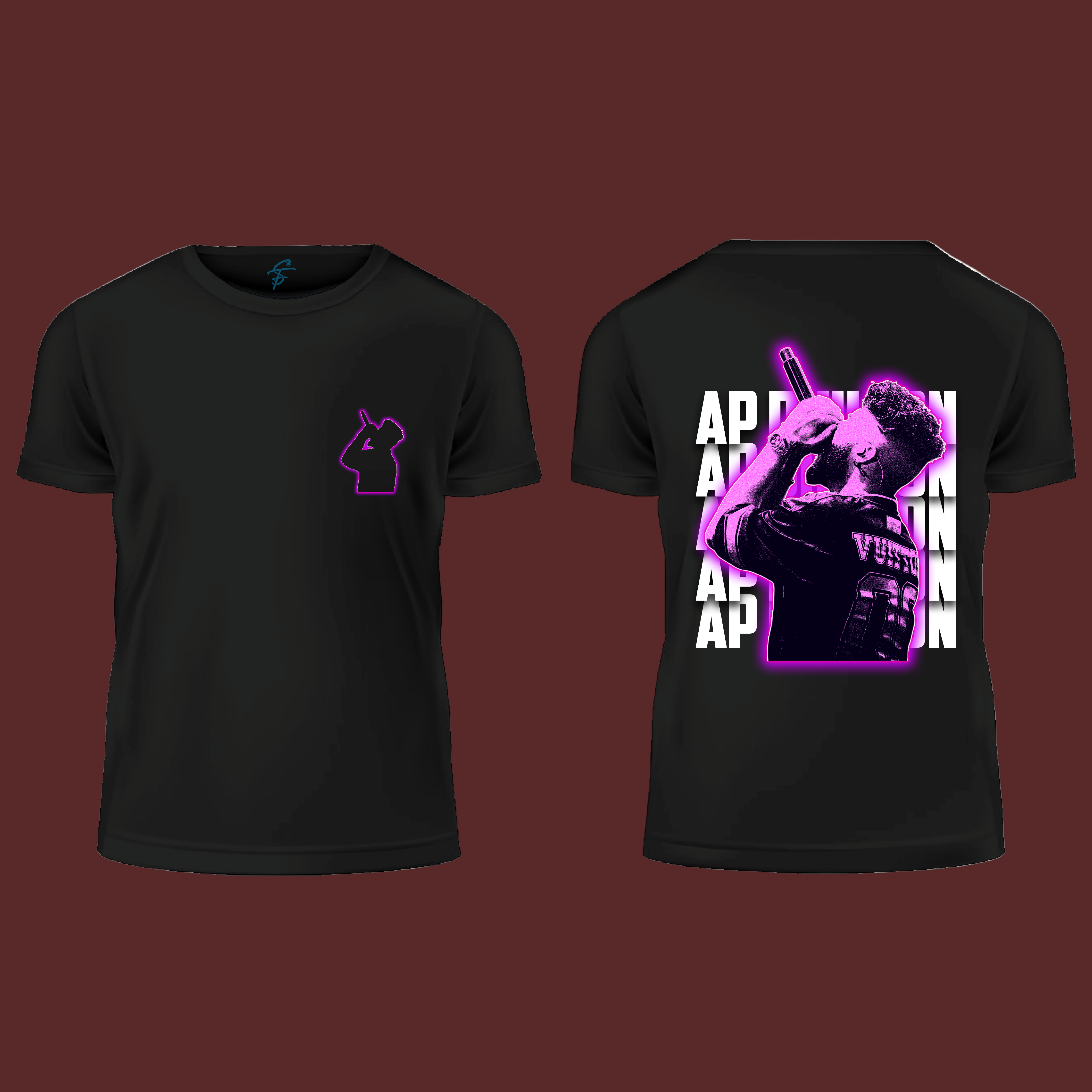 Ap Dhillon With Pink Glow , T-Shirt, 100% Cotton